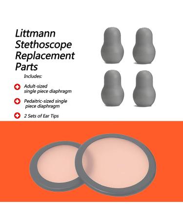 Replacement Accessories Kit for Littmann Classic 3, Cardiology 3 & 4 Stethoscope - Bell Diaphragm Cover, Eartips, & Parts - Buy Online on GoSupps.com