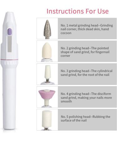 Electric File Pedicure Drill Multi-Functional Electric Nail Polisher Nail Grinding for Home for Salon Personal Manicure - Buy Online on GoSupps.com