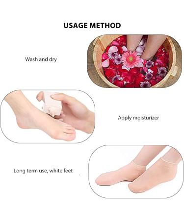 Qukaim Silicone Socks Silicone Moisturizing Socks Aloe Gel Heel Socks High Elasticity Waterproof Foot Care for Dry Cracked Feet Women's Silicone Shoe Covers - Buy Online on GoSupps.com