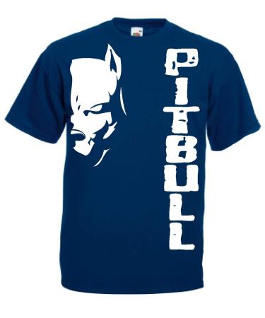 Generico t-Shirt Pitbull Fight Dog Kickboxing Boxing Gift Idea 12 Colors also for Children XXL Navy Blue
