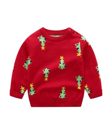 Boys Girls Sweater Baby Christmas Pullover Winter Sweatshirt Long Sleeve Knitwear Cardigan Hoodie Cotton Jumper Cute Outwear 1-2 Years 1-2 Years A