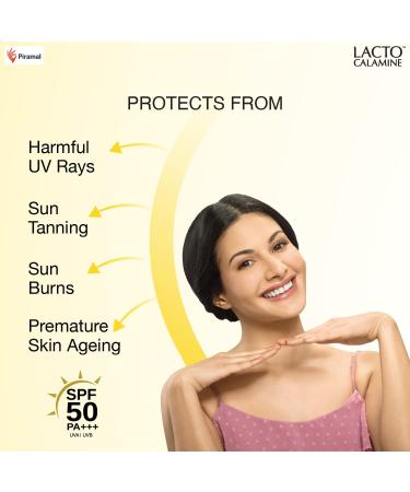 Lacto-Calmine's Sunshield Matte Look Sunscreen SPF50 PA+++ Water Resistant Paraben Free for Oily or Acne Prone Skin 50g Pack of 2 - Buy Online on GoSupps.com