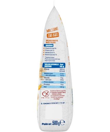 BJORG - Mix 3 All-Purpose Flours - Organic Gluten-Free Flour - Whole Rice Flour Chickpeas and Corn - 3x 500g - Buy Online on GoSupps.com