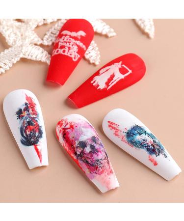 Day of The Dead Skull Nail Stickers - Water Transfer Decals for Halloween Nail Art - 12PCS Style C - Buy Online on GoSupps.com