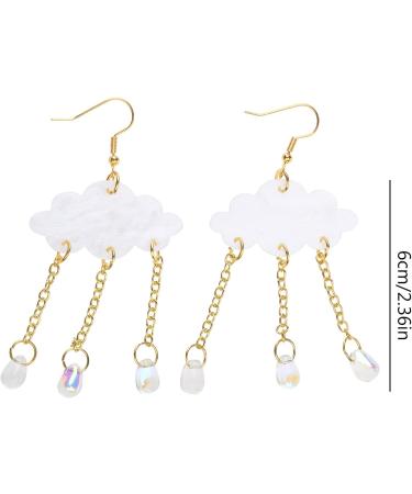 Shop Feyley Acrylic Rain Cloud Earrings | Handmade Teardrop & Cute Cloud Designs for Stylish Looks - Buy Online on GoSupps.com