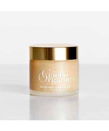 Gaelle Organic Exfoliant Superieure - Natural Facial Scrub with Willow Bark Extract (Salicylic Acid) & Sea Salt for Radiance - 2oz