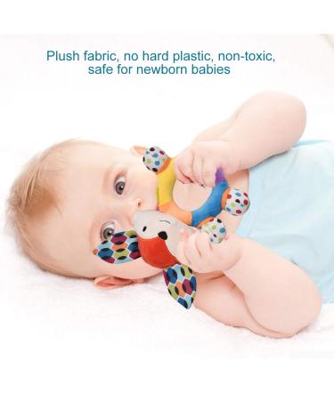HAHA Baby Teething Rattle Toy | Soft Handbell Grab Shaker | Infant Boy Girl Learning Toy | Crinkle Squeaky Sensory Travel Accessory for 0-12 Months - Buy Online on GoSupps.com