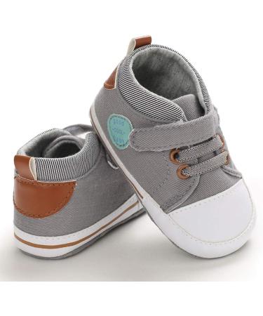 MASOCIO Baby Boy First Walking Shoes | Soft Sole Anti-Slip Prewalker | 3-6 Months | Gray - Buy Online on GoSupps.com