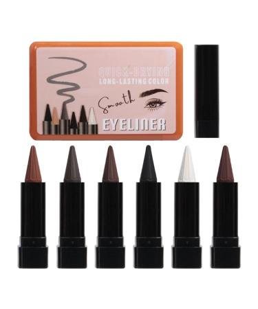 TocaFeank Eyeliner Pencil - Waterproof Eye Balm 6 Colors - Natural Eyeliner - for Young Women Men and Older Women - Halloween Dating Stage Performances and Holidays