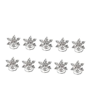 FRCOLOR Pearl Hair Barrettes clips snowflake pin jewels rhinestone barrettes for women stamper gems womens barrettes for Spiral Hairpin Miss bare white Jewelry Kit