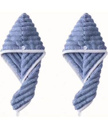 Buy Super Absorbent Microfiber Hair Towel Wrap & Turban for Fast Drying Ideal for Women & Girls (Blue - Buy Online on GoSupps.com