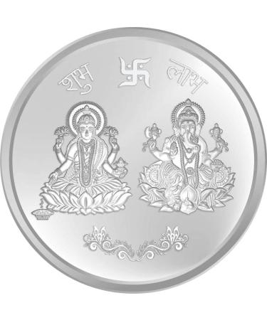 Gift Item Laxmi Ganesh Diwali Deepawali Pooja Silver Coin 10 Gram Pack of 1 - Buy Online on GoSupps.com