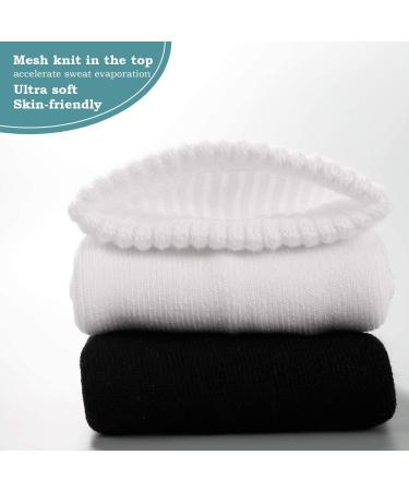 +MD Men's 6-Pack Non-Binding Bamboo Diabetic Crew Socks 13-15 - Moisture Wicking & Cushioned - 3 Black & 3 White - Buy Online on GoSupps.com