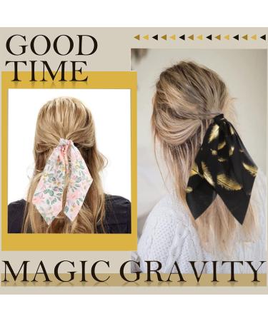 Floral Ribbon Hair Scrunchie Set - 16 Styles Seamless Elastic Hair Ties for Women and Girls - Buy Online on GoSupps.com