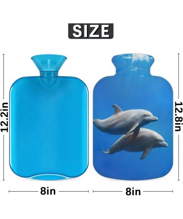 2L Delphin Hot Water Bottle - Pain Relief for Menstrual Cramps & Cold Feet | PVC Warming Bag for Heat Therapy & Ice Compression | International Shipping - Buy Online on GoSupps.com