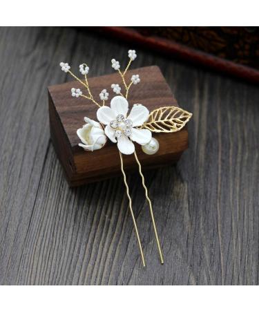 Gold Wedding Hair Comb | Pearl & Rhinestone Bridal Hair Accessories | Elegant Bridal Jewelry for Bride & Bridesmaid - Buy Online on GoSupps.com