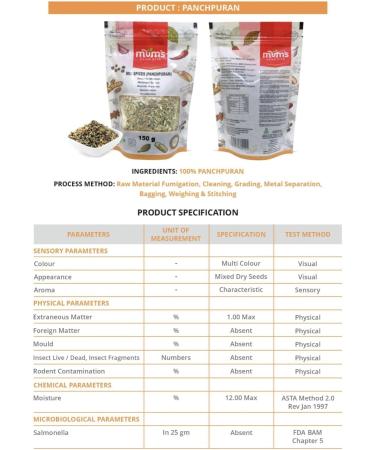 Mum's Premium Panchpuran Mixed Spices 150g - Five Whole Spices Blend - Buy Online on GoSupps.com