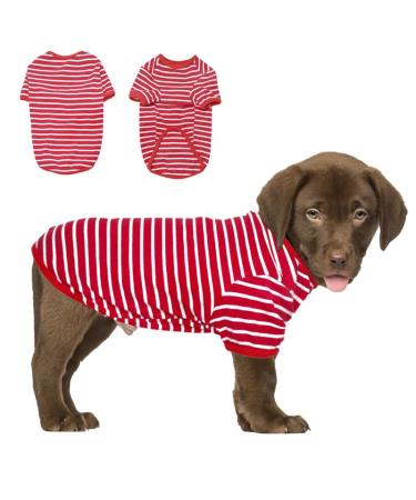 Petsmil dog sweater - thin dog sweater Small dogs striped dog shirts for small dog cats shirt stretchy sweater dog dog sweater chihuahua French bulldog (red s) s red -white - Buy Online on GoSupps.com
