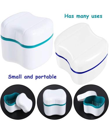 4-Piece Denture Container Set - Bite Warehouse Storage Box with Hanging Net - Ideal for Prosthesis Teeth Care - Buy Online on GoSupps.com