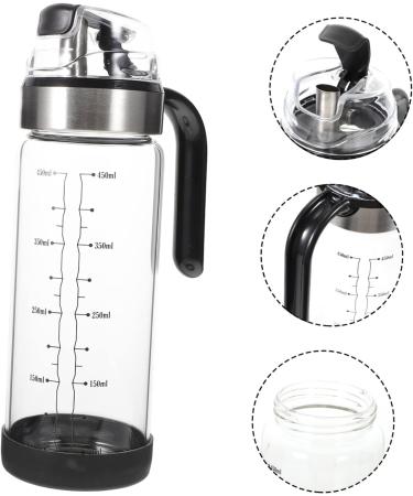 HOMSFOU 4pcs Automatic Opening and Closing Oiler Ceramic Oil Dispenser Clear Container Liquid Containers Oil Cruet Soy Sauce Dispenser Oil and Vinegar Dispenser Oil Bottle Glass Bottle Pp 22X7X7CMx4pcs As Shownx4pcs - Buy Online on GoSupps.com
