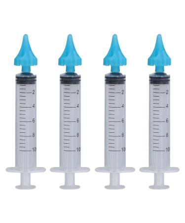 Oreilet 4 Pieces Ear Wax Removal Syringe Kit 10ml Ear Wax Cleaner System Soft Ear Wax Washer Flushing for Ear Cleaning and Irrigation Ear Flushes Tool for All Ages Humans