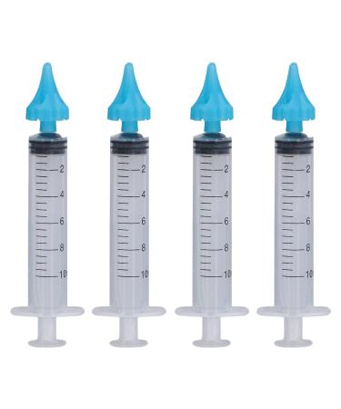 Oreilet 4 Pieces Ear Wax Removal Syringe Kit 10ml Ear Wax Cleaner System Soft Ear Wax Washer Flushing for Ear Cleaning and Irrigation Ear Flushes Tool for All Ages Humans