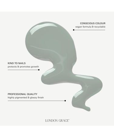 London Grace Nail Polish | Bruce 12ml | Black Long Lasting Vegan Eco-conscious Varnish | Quick Dry Chip-Resistant & No Nasties Formula - Buy Online on GoSupps.com
