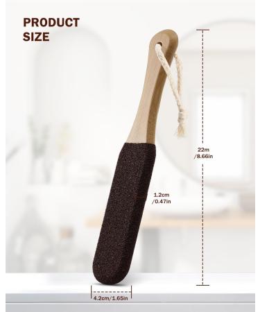 Foot Scrubber for Dead Skin with Bamboo Handle Brown - Buy Online on GoSupps.com
