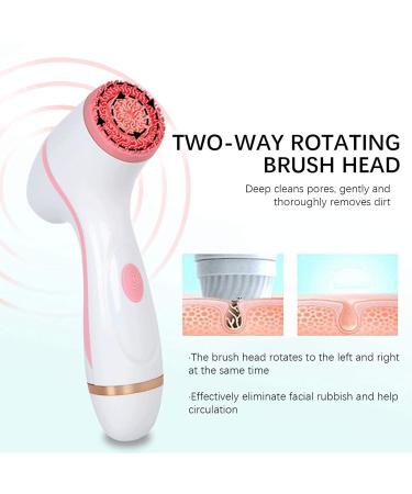 Buy Electric Facial Cleansing Brush 3 in 1 Silicone Sonic Rotating Scrubber for Deep Skin Cleaning & Exfoliation | Waterproof USB Rechargeable Facial Massager - Buy Online on GoSupps.com