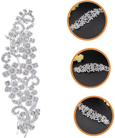 Beaupretty crystal hair comb Bride Rhinestone Hair Comb Flower Hair Bride Wedding Hair Comb Bride Headpieces bridal rhinestone hair accessories pearl brooch Wedding dress flowers Zinc alloy - Buy Online on GoSupps.com