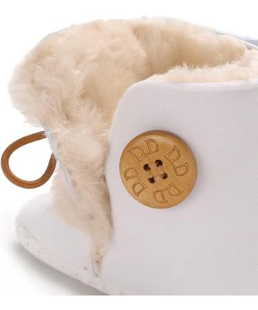 EDOTON Baby Warm Booties | Soft Non-slip Sole Toddler Snow Boots 0-6 Months | White - Buy Online on GoSupps.com