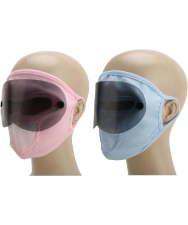 Full Face Shield 4 Pcs Multifunctional Ice Silk UV Protection Womens Sunscreen Face Veil with Eye Protector Sheets for Hiking - Buy Online on GoSupps.com