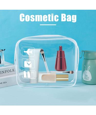 TSA Approved Clear Travel Toiletry Bag - Quart Size Liquid Cosmetic Pouch for Airport Security - Transparent Shower Bag for Travel - White - Buy Online on GoSupps.com