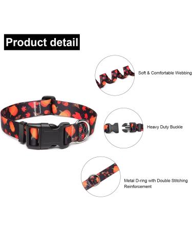 Suredoo Adjustable Soft Nylon Dog Collar for Small & Medium Dogs - Comfortable Pumpkin Design (M Neck 33-55 cm Width 2 cm) - Buy Online on GoSupps.com