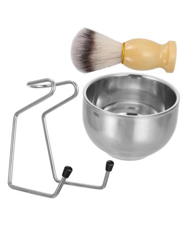 Hemoton 1 Set Shaving Brush Set Mens Shaving Cream Stainless Steel Soap Bowl Razor for Men Shaving Metal Razor Men Shaving Kit Shaving Razor Stand Face Shave Brush Holder Wood Man 11.2x8.1cm Assorted Color