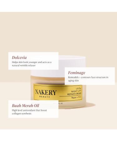 Nakery Lift-Tox Night Cream for Women - Overnight Anti Wrinkle Face Cream for Firmer & Smoother Complexion - Hydrating Night Cream for Women with Crepey Skin - Rich Night Face Cream for Mature Skin Original - Buy Online on GoSupps.com