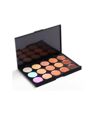Boolavard 15 Colors Shape Face Cream Makeup Concealer Palette Set | Powder Brush & Pink Sponge Puff Included - Buy Online on GoSupps.com
