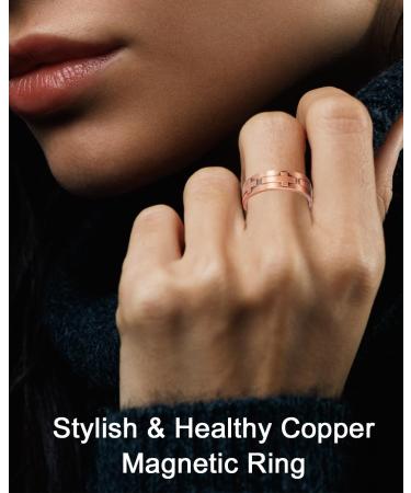 EnerCoppeX Copper Magnetic Ring for Women Lymphatic Drainage Adjustable Ring 3500 Gauss Magnet (CPR-0959) - Buy Online on GoSupps.com