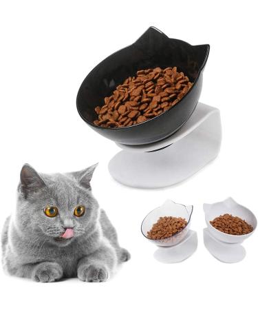 Elevated Cat Food Bowls - Raised Pet Feeder and Waterer | 15 Tilted Bowls for Cats, Dogs, and More | Anti Vomiting Design | Cute Cat Face Bowl - Buy Online on GoSupps.com