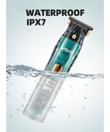 Professional Hair Clipper Transparent Design Waterproof Hair Trimmer Cordless with LED Display Ceramic Blade for Man Kids Family Salon - Buy Online on GoSupps.com