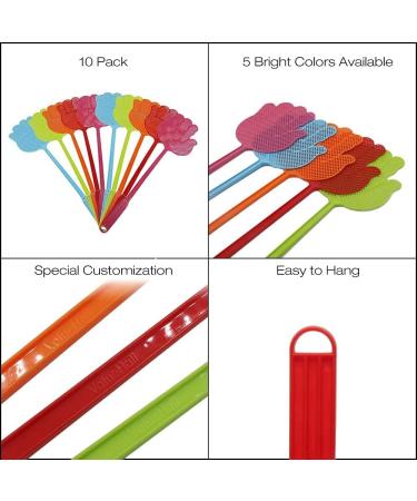 ValueHall 10 Pack Fly Swatter Set with Multi-Color Plastic Handles - V7023 - Buy Online on GoSupps.com