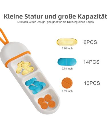 Optimize Your Health: Portable White & Orange Pill Box for Vitamins and Medication - Secure Compact Daily Dose Organizer - Buy Online on GoSupps.com
