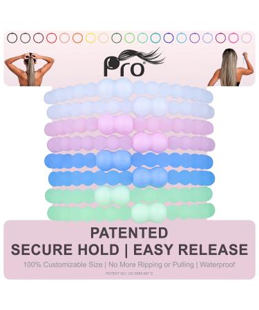 PRO Hair Tie - Easy-Release Clasp - Secure Hold - No Damage - Great for ANY Active Lifestyle (Glow Pack of 8)