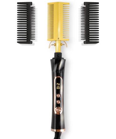 Ten-Tatent Electric Hot Comb Hair Straightener - Anti-Scald Double Sided Ceramic Beard & Hair Straightening Brush - Buy Online on GoSupps.com