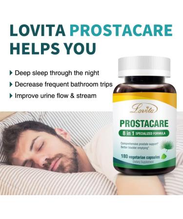 LOVITA Prostate Health 8 in 1 Exclusive Prostate Supplements for Men with Saw Palmetto 500mg Stinging Nettle Lycopene for Normal Urination Frequency 180 Veggie Capsules (Pack of 3) 540 Count (Pack of 1) - Buy Online on GoSupps.com