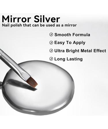 Erinde Silver Metallic Nail Polish Gel Mirror Effect Nail Polish Gel Set 3D Gorgeous Long Lasting Nail Gel Quick Dry Silver Painting Gel Nail Liner Painting DIY Nail Glitter with 3 Brushes yellow - Buy Online on GoSupps.com