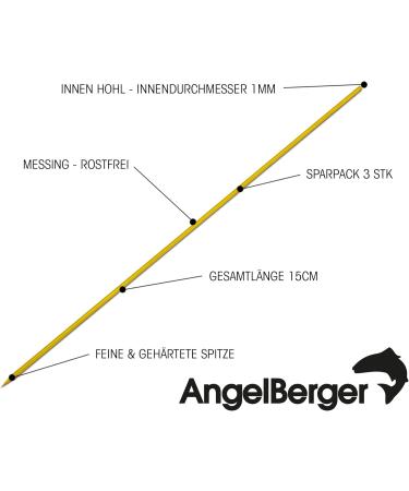 Angel Berger Worm Needle Set - 3 Brass Bait Needles for Lugworm & Fishing | Premium Quality Fishing Gear - Buy Online on GoSupps.com