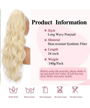 Aikaa Curls Cord Strap Ponytail Extension - Wavy Curly 60cm Synthetic Hair (613# Blonde) for Women - Shop Internationally - Buy Online on GoSupps.com