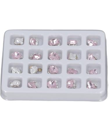 Nail Charms Different Shapes Nail Design Rhinestone Nail Decoration Box Set 20 Pieces for Performance (Pink) - Buy Online on GoSupps.com