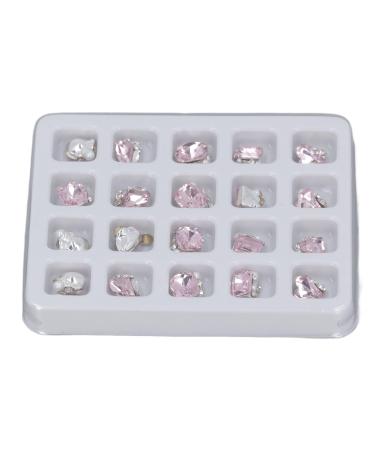 Nail Charms Sparkling 20 Pieces Nail Design Nail Art Rhinestone Embellishments for Girls for Travel (Pink)